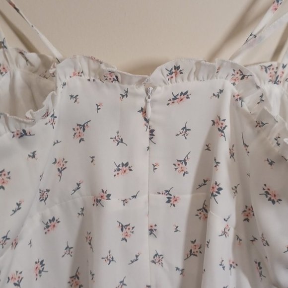 Lulus Wildflower  White Floral Print Tie-Strap Mini Dress - Picture 11 of 11